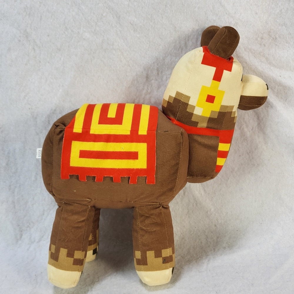 Minecraft‎ Llama Plush Brown Stuffed Animal Toy Pixelated Video Game 11.5"